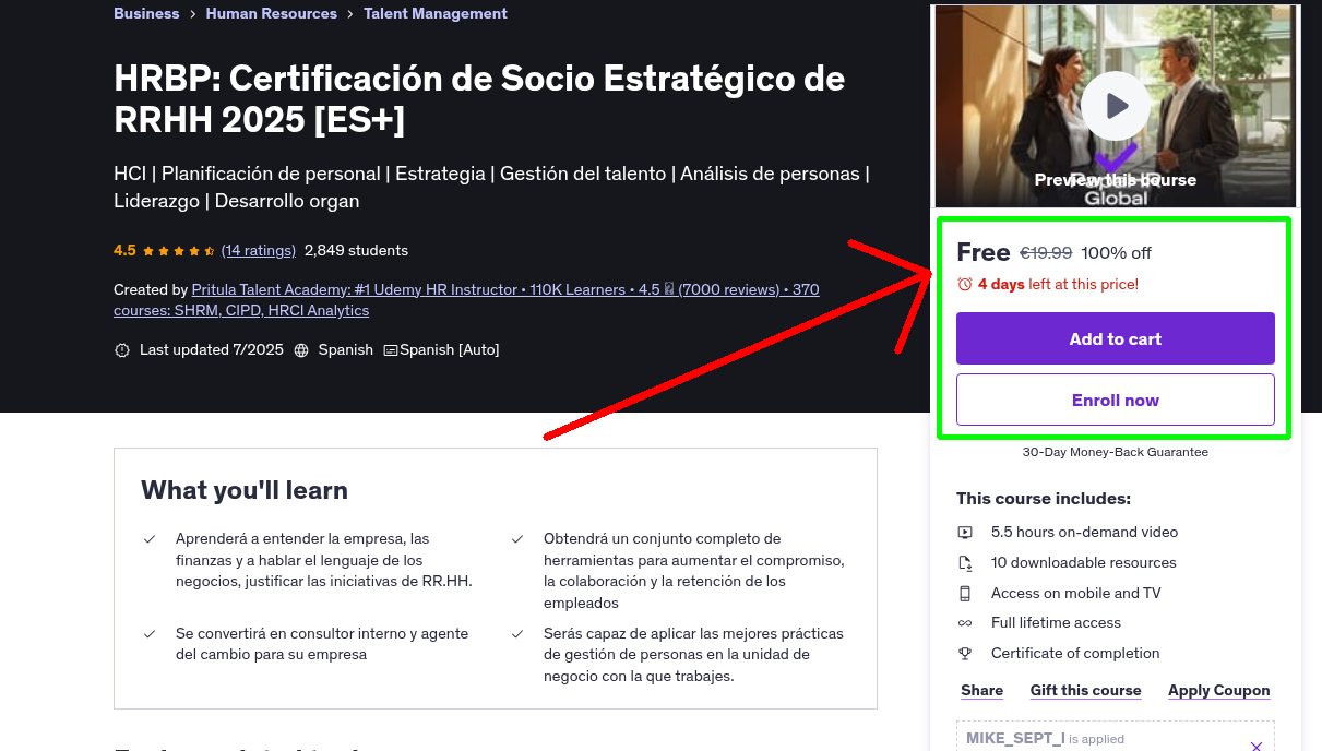 HRBP: Certificación de Socio Estratégico de RRHH 2025 [ES+]