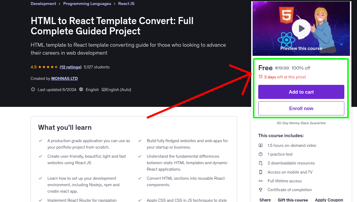 HTML to React Template Convert: Full Complete Guided Project
