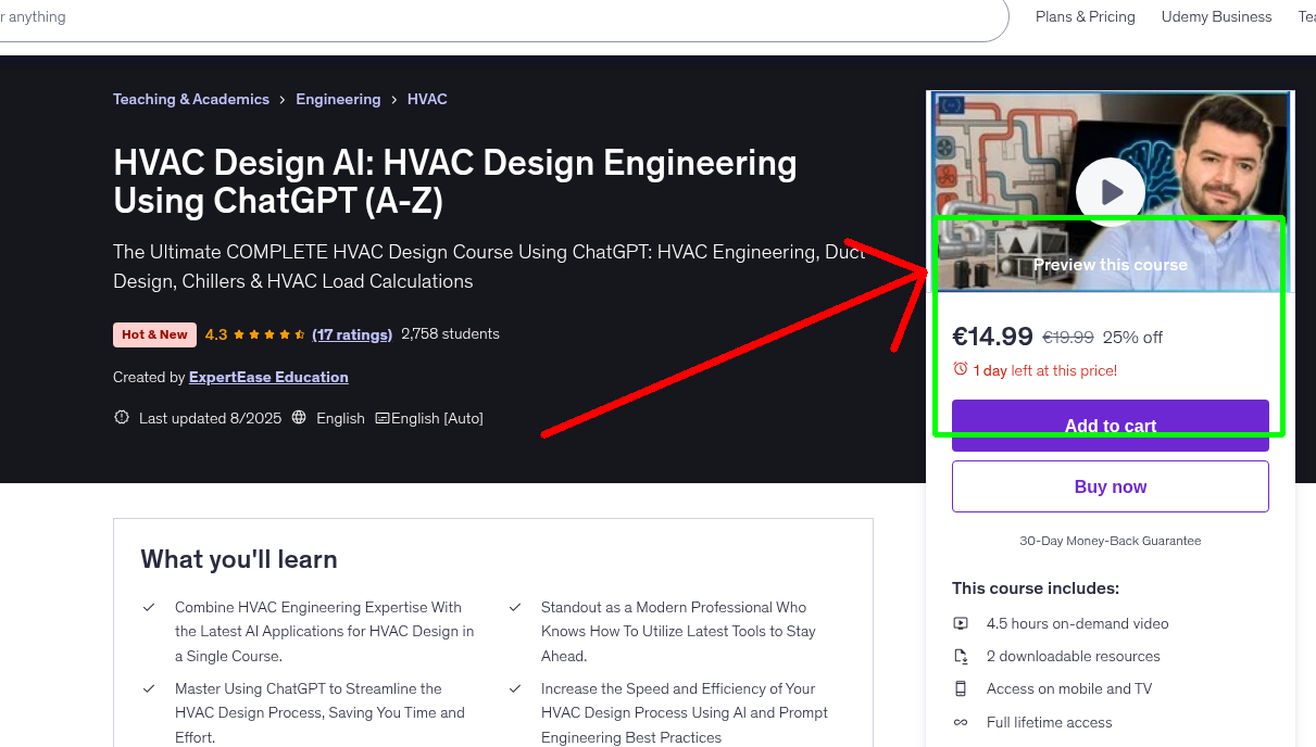 HVAC Design AI: HVAC Design Engineering Using ChatGPT (A-Z)