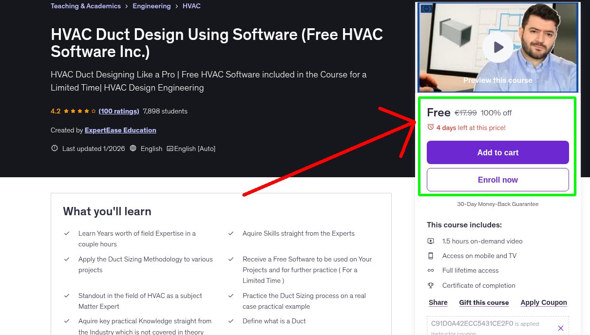 HVAC Duct Design Using Software (Free HVAC Software Inc.)