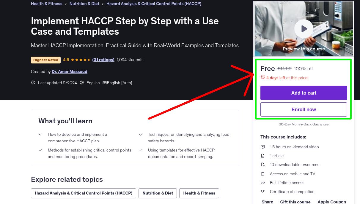 Implement HACCP Step by Step with a Use Case and Templates