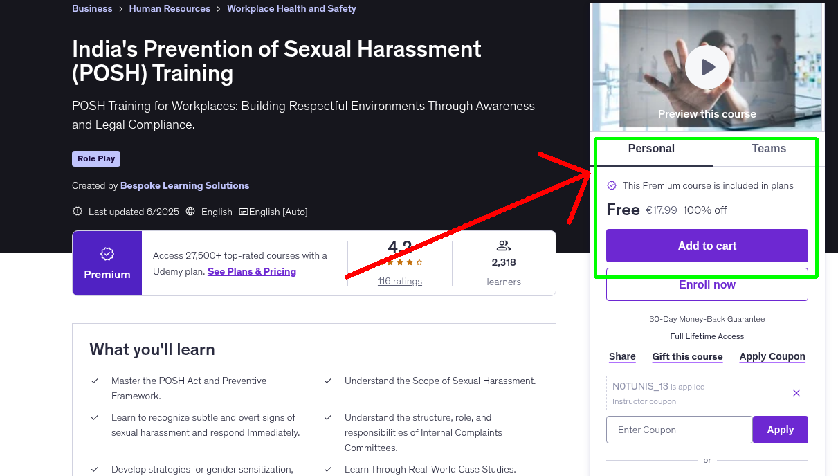 India's Prevention of Sexual Harassment (POSH) Training