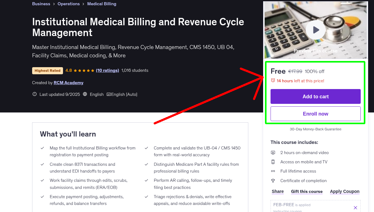 Institutional Medical Billing and Revenue Cycle Management