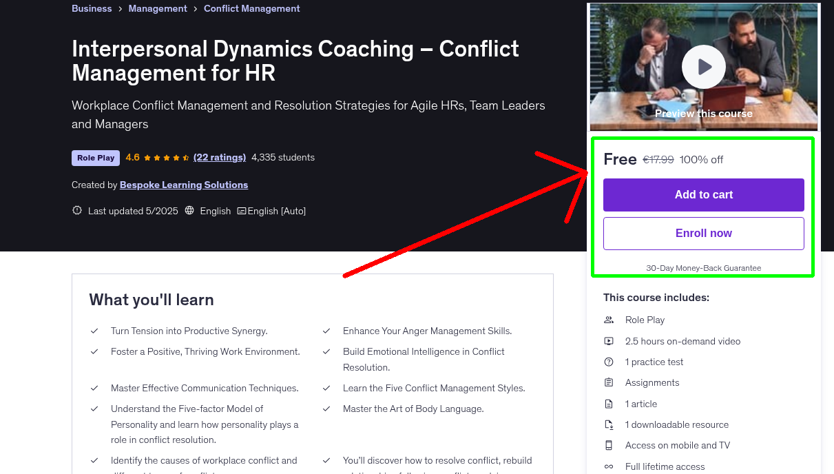 Interpersonal Dynamics Coaching – Conflict Management for HR