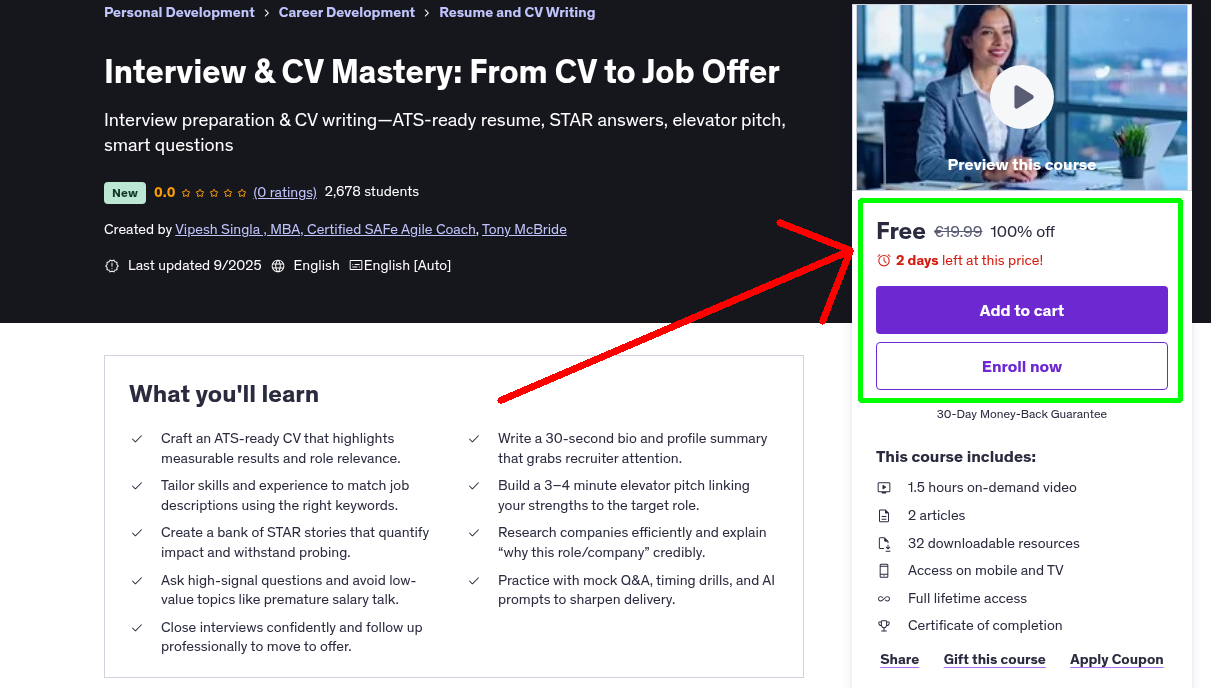 Interview & CV Mastery: From CV to Job Offer