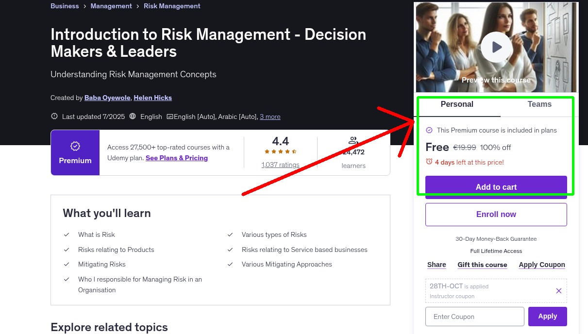 Introduction to Risk Management - Decision Makers & Leaders