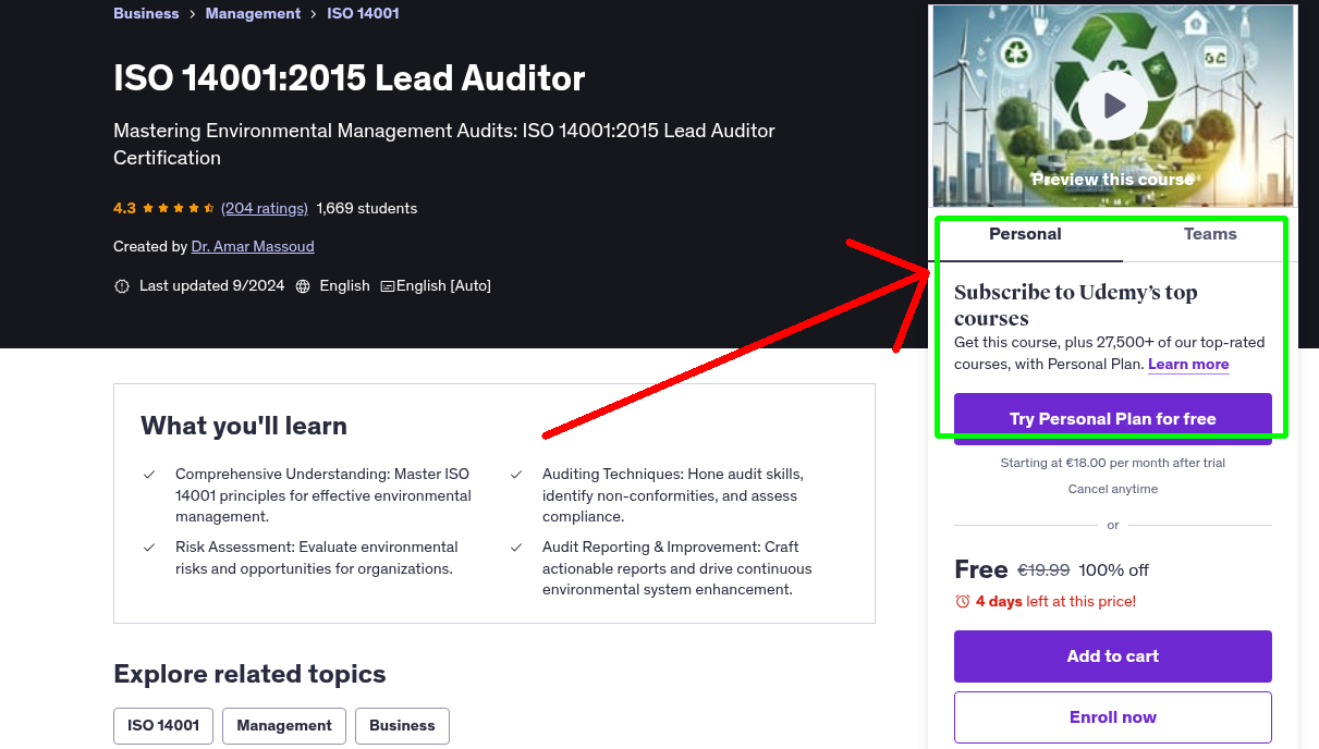 ISO 14001:2015 Lead Auditor