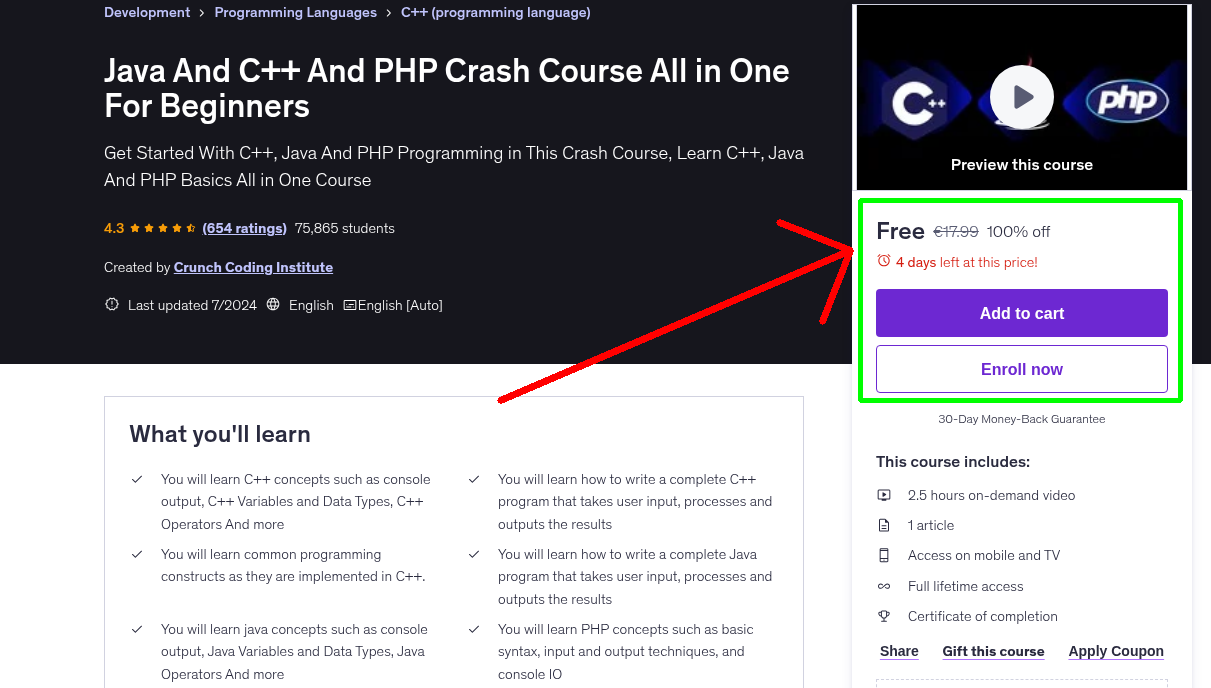 Java And C++ And PHP Crash Course All in One For Beginners