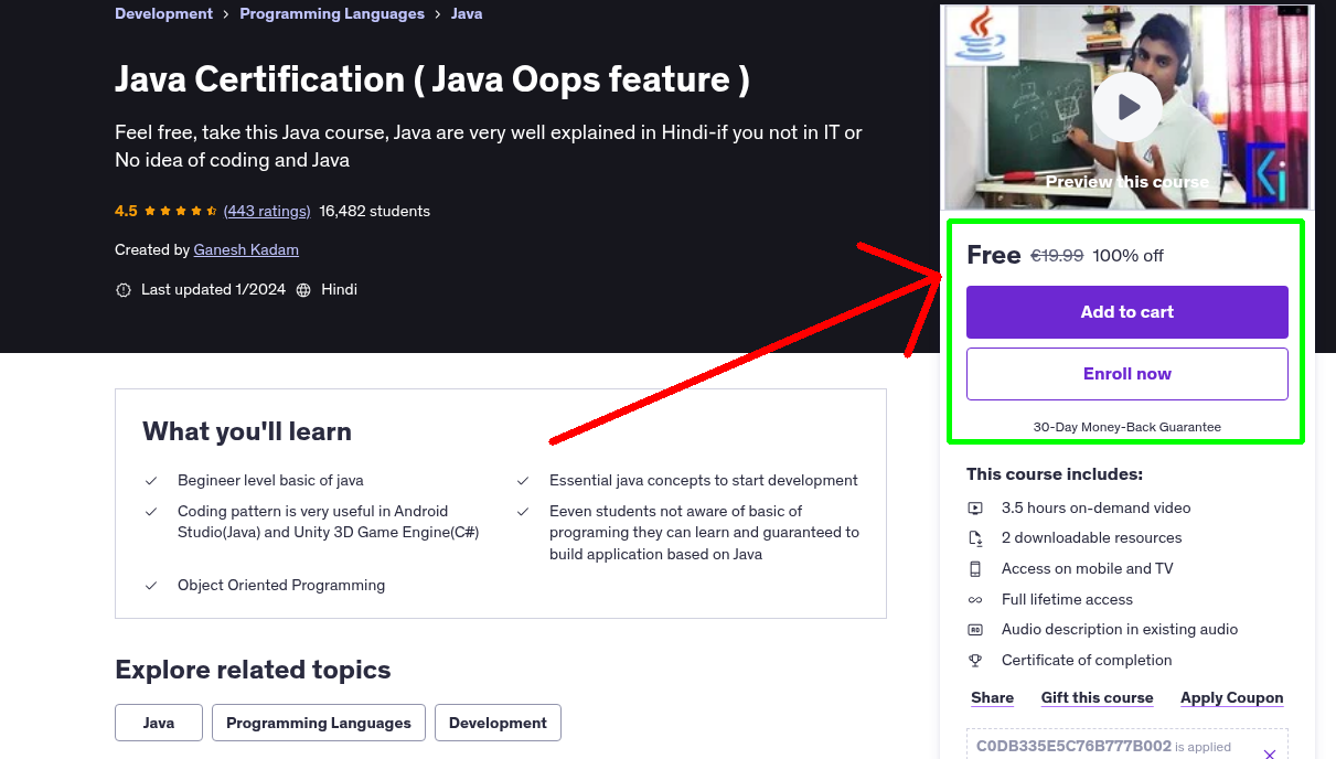 Java Certification ( Java Oops feature )