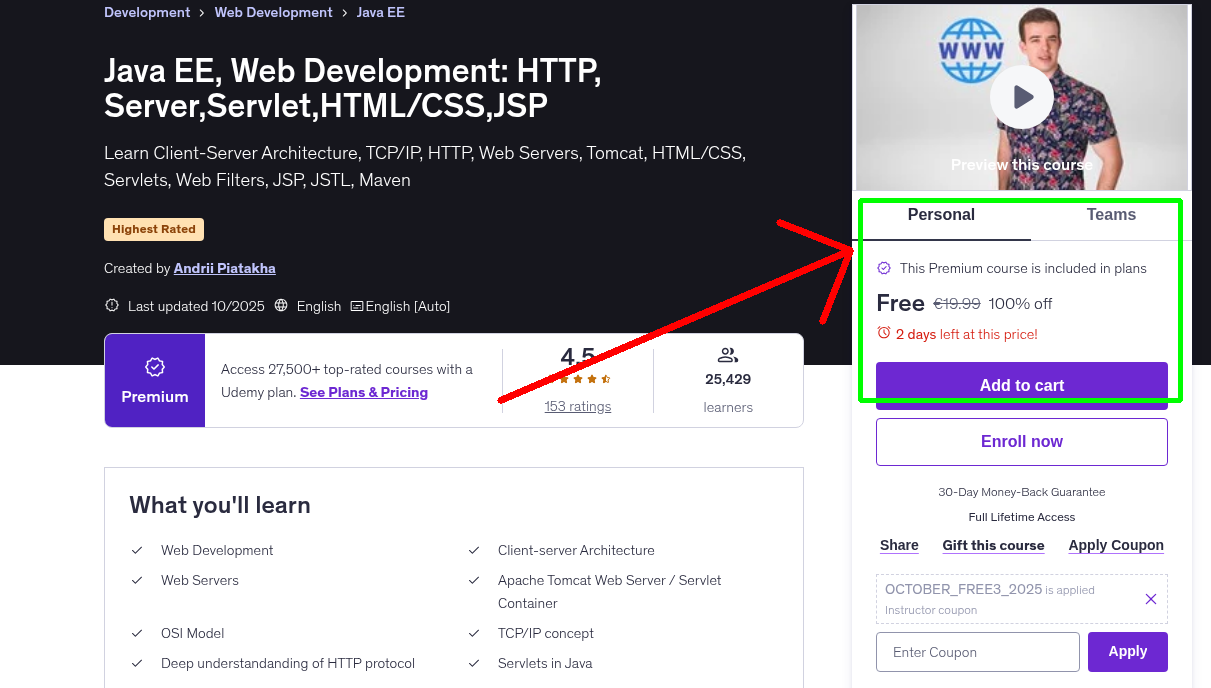 Java EE, Web Development: HTTP, Server,Servlet,HTML/CSS,JSP