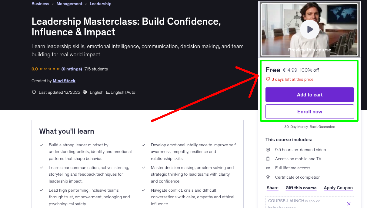 Leadership Masterclass: Build Confidence, Influence & Impact