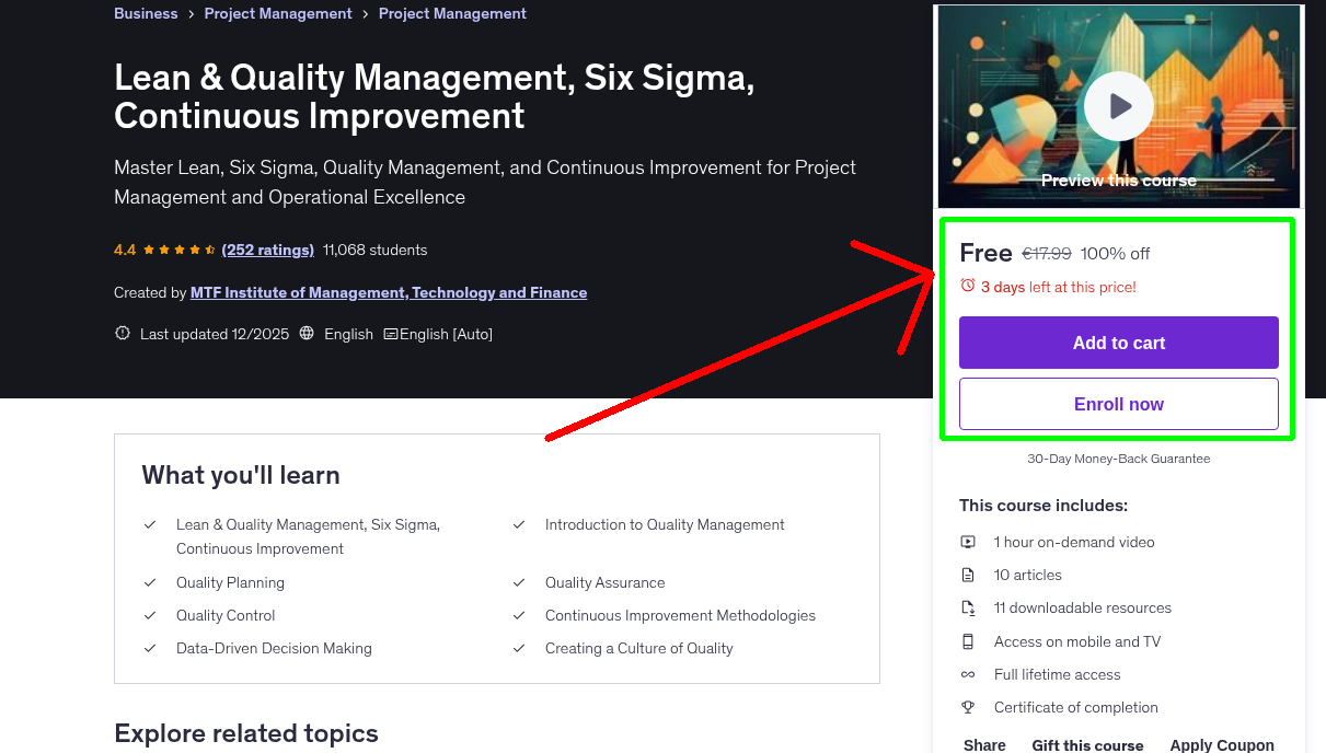 Lean & Quality Management, Six Sigma, Continuous Improvement