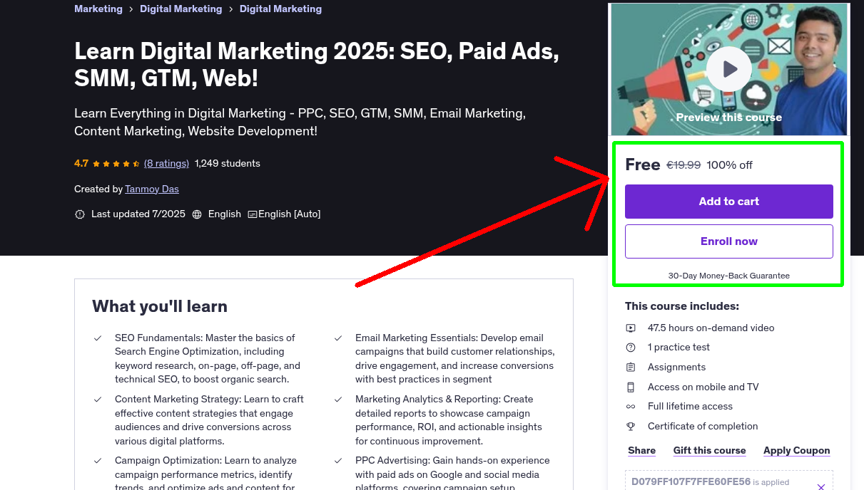 Learn Digital Marketing 2025: SEO, Paid Ads, SMM, GTM, Web!