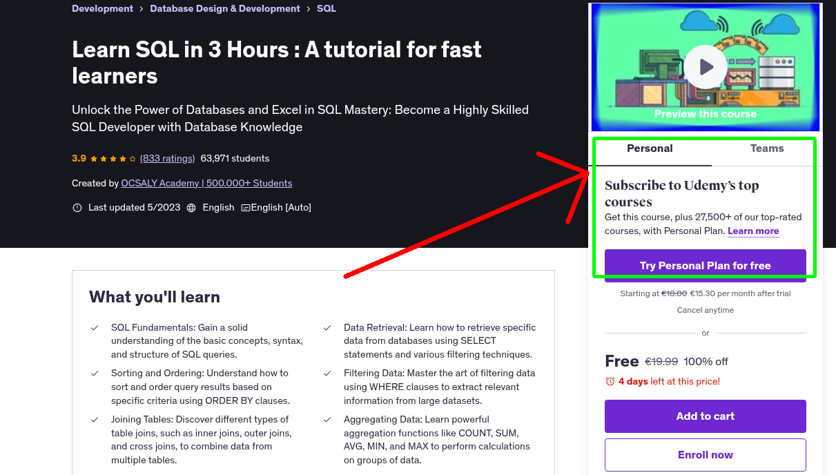 Learn SQL in 3 Hours : A tutorial for fast learners
