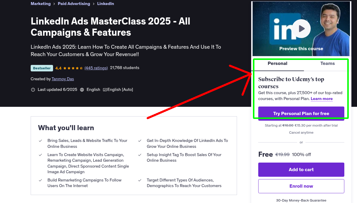 LinkedIn Ads MasterClass 2025 - All Campaigns & Features