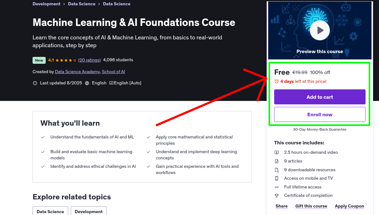 Machine Learning & AI Foundations Course