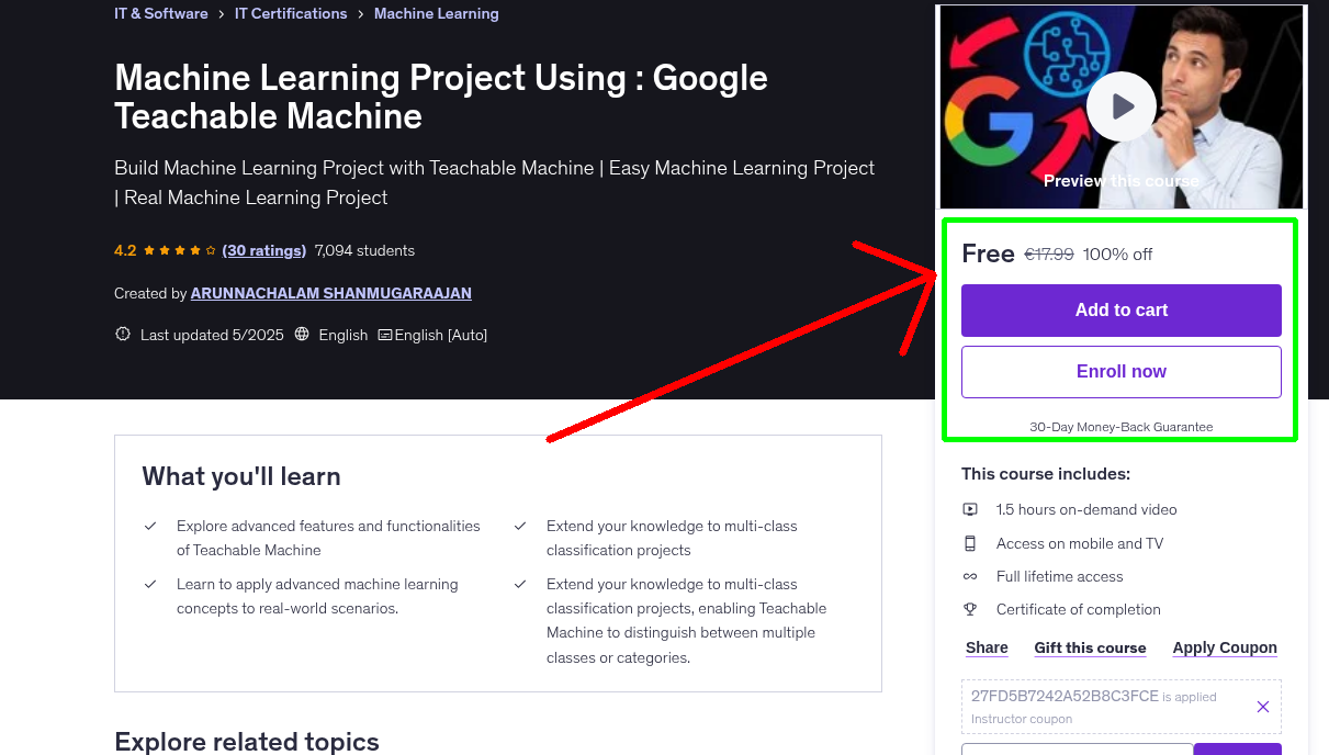 Machine Learning Project Using : Google Teachable Machine