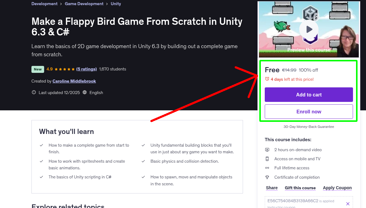Make a Flappy Bird Game From Scratch in Unity 6.3 & C#