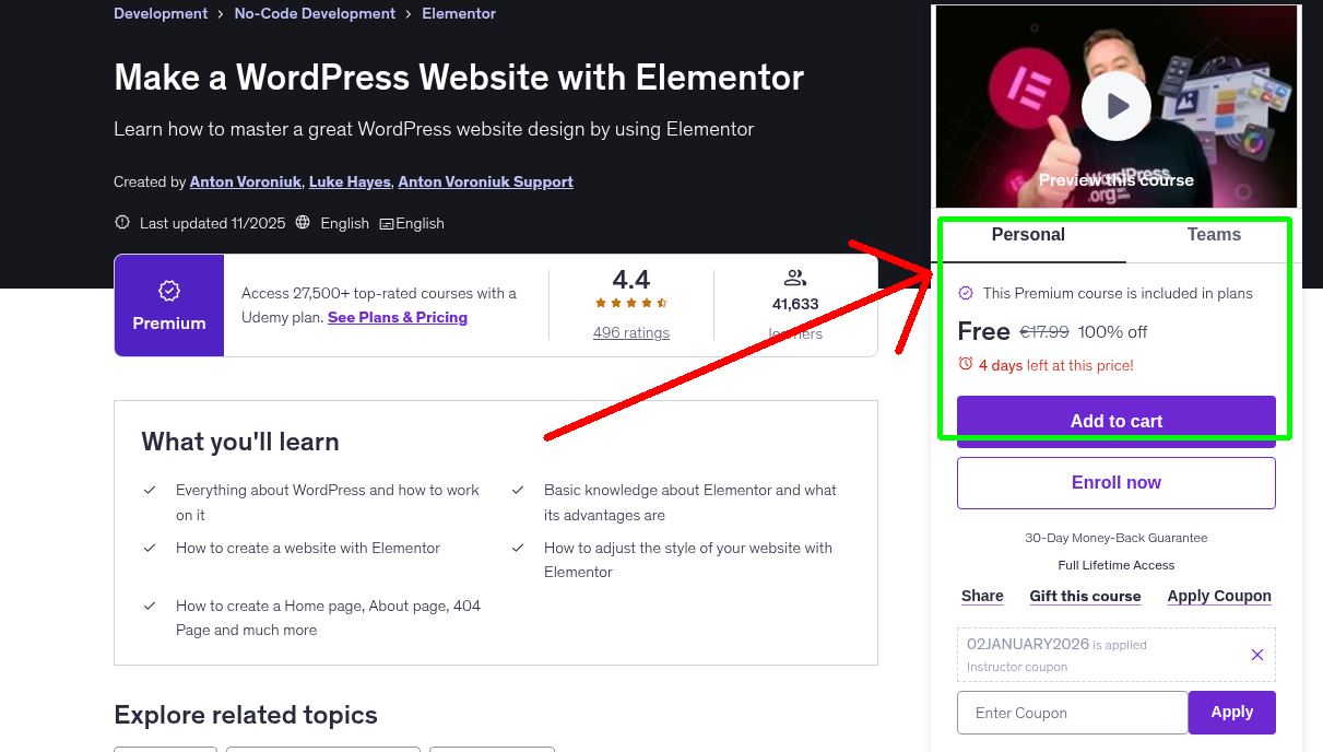 Make a WordPress Website with Elementor