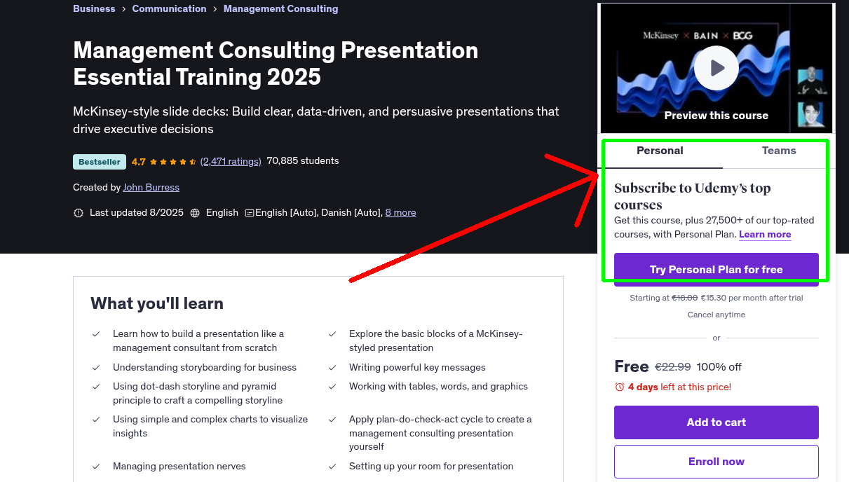 Management Consulting Presentation Essential Training 2025