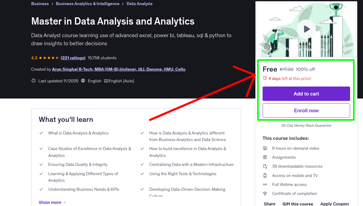 Master in Data Analysis and Analytics