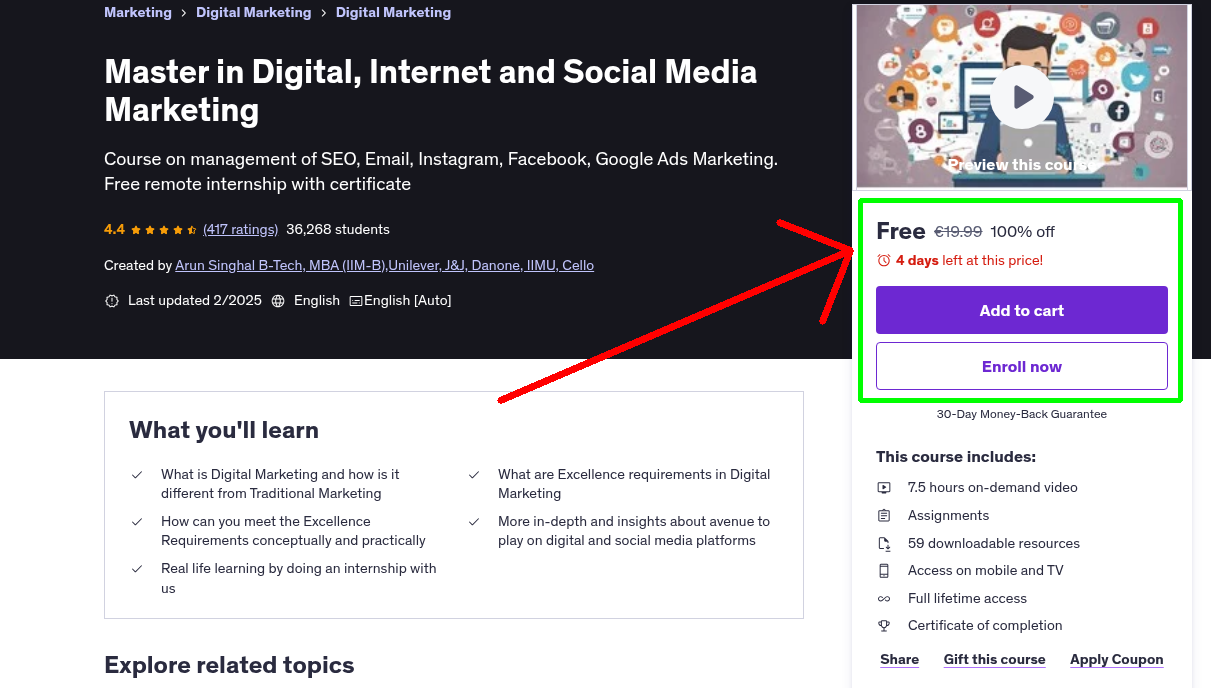 Master in Digital, Internet and Social Media Marketing