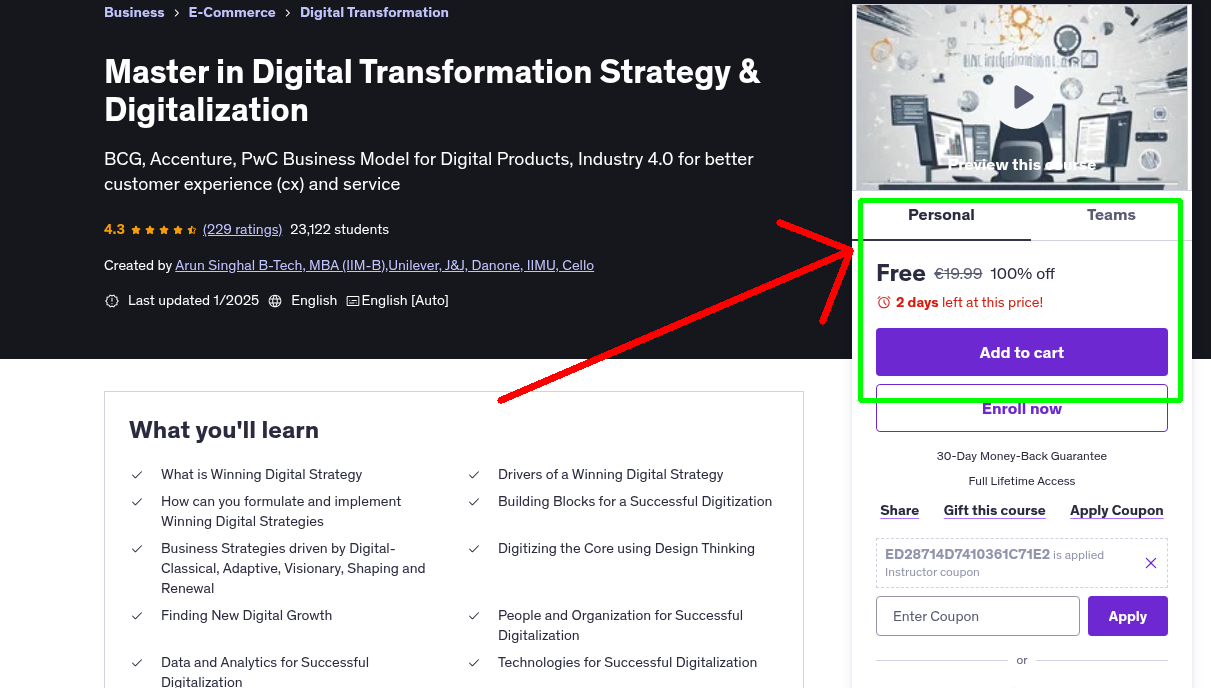 Master in Digital Transformation Strategy & Digitalization