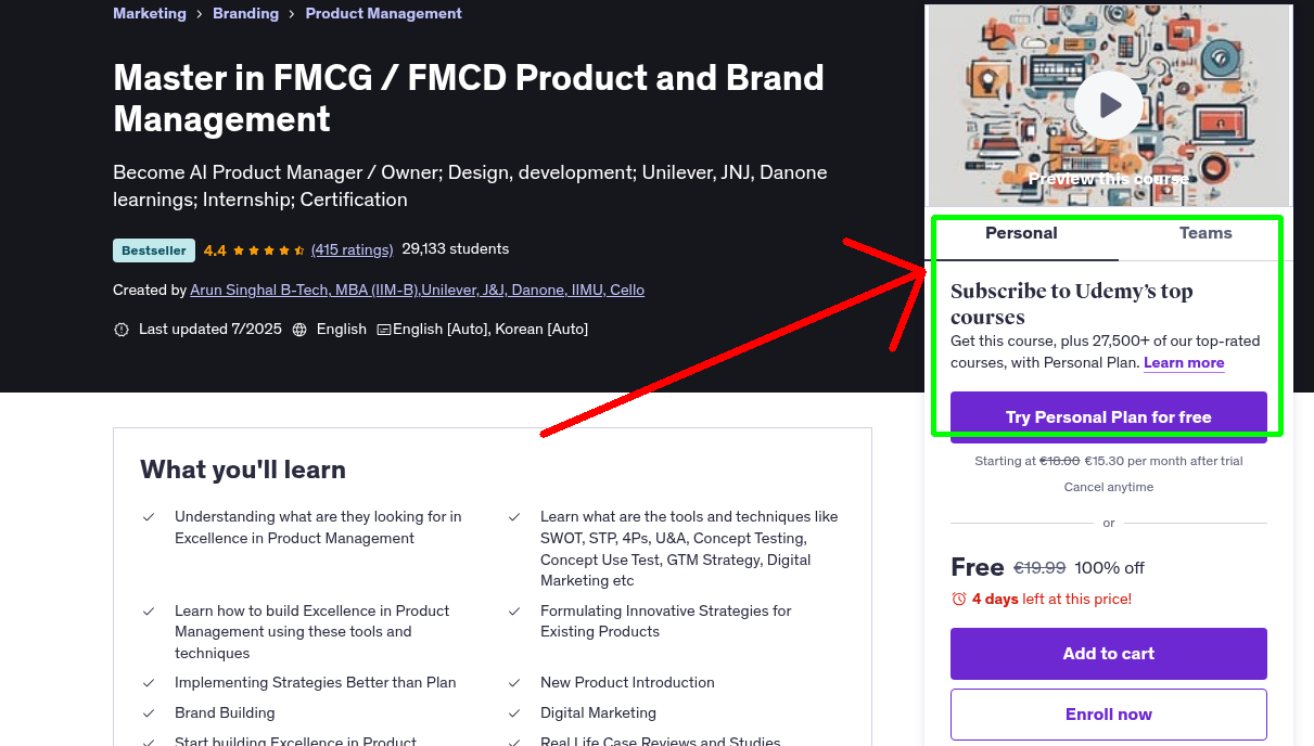 Master in FMCG / FMCD Product and Brand Management