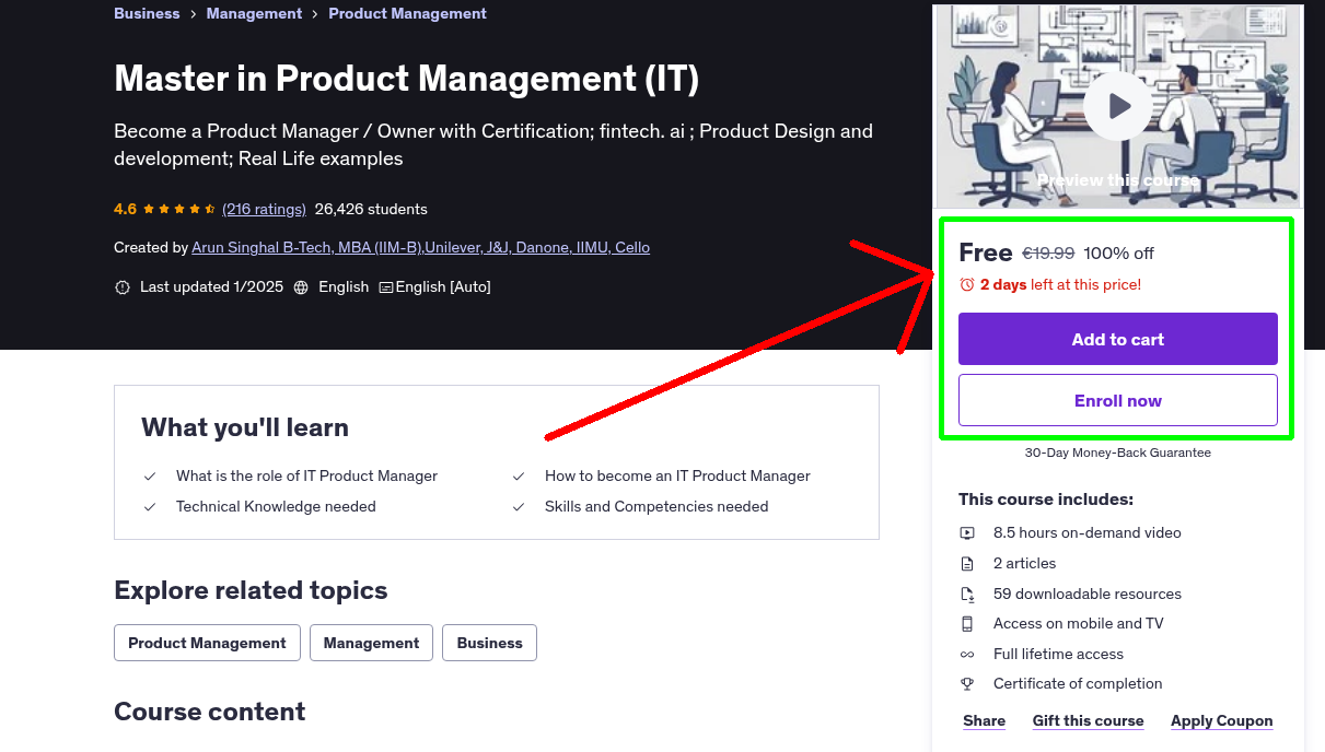 Master in Product Management (IT)