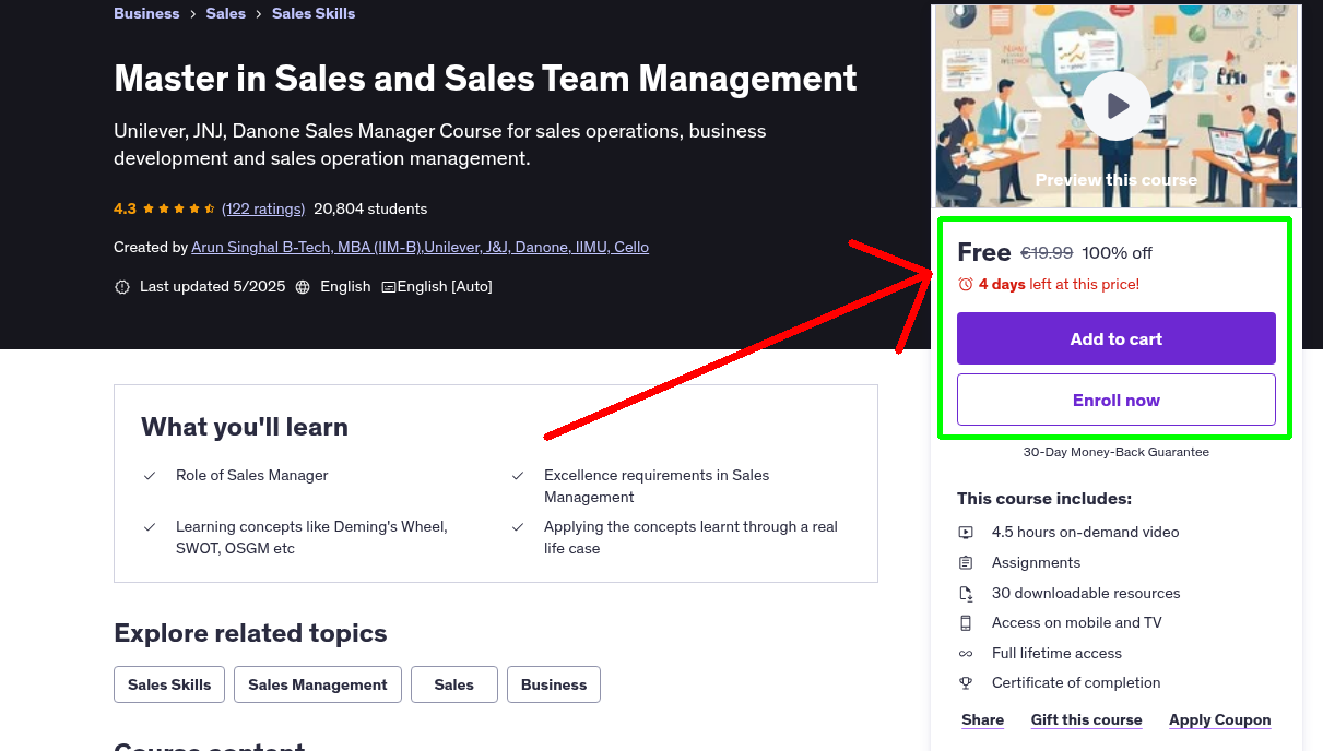 Master in Sales and Sales Team Management