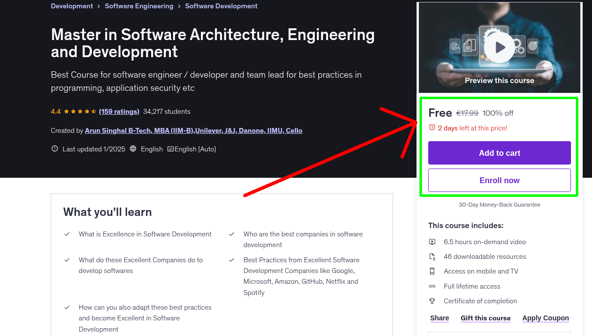 Master in Software Architecture, Engineering and Development