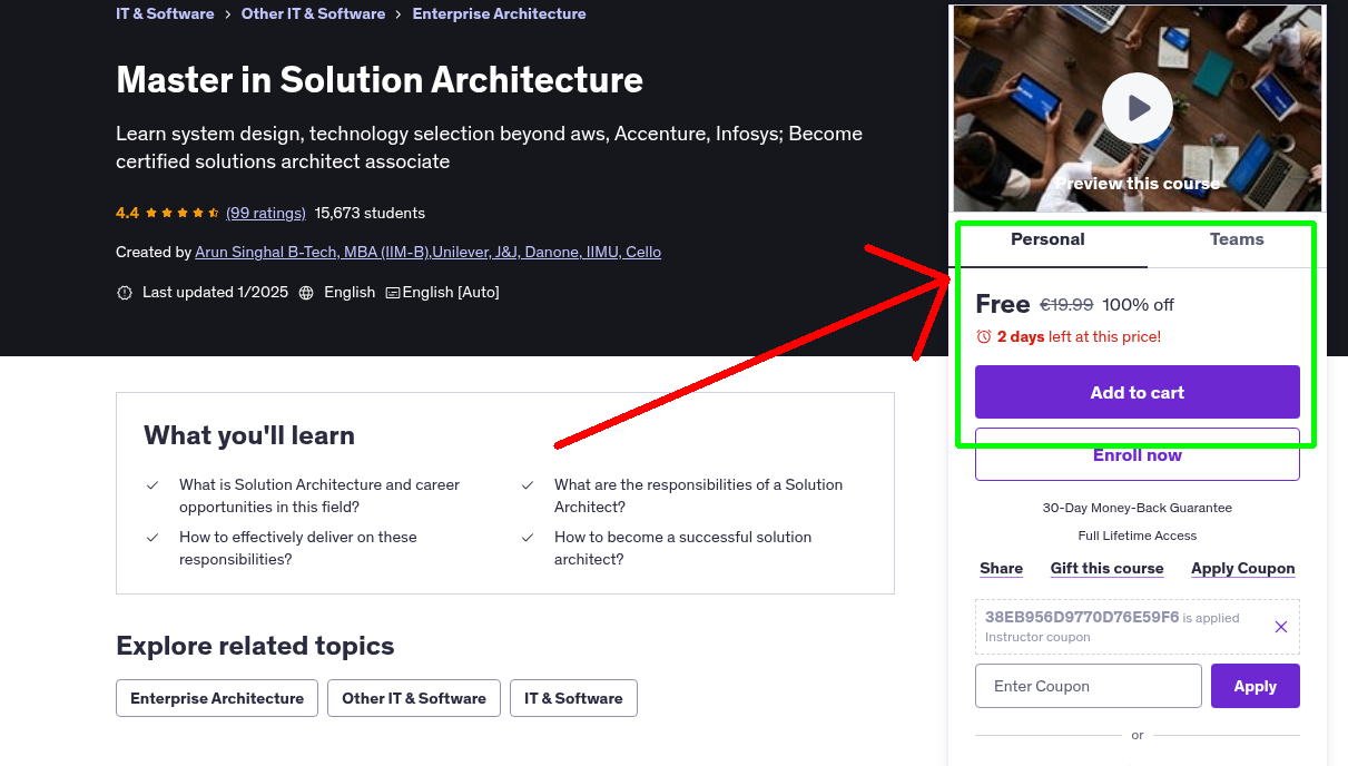 Master in Solution Architecture