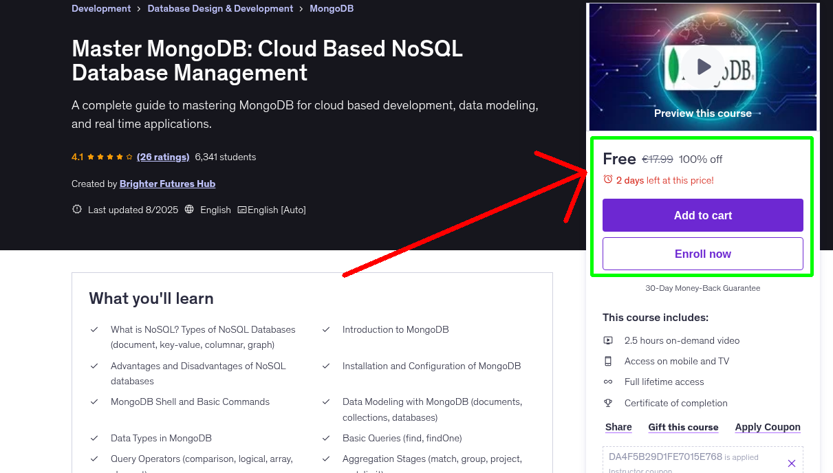 Master MongoDB: Cloud Based NoSQL Database Management