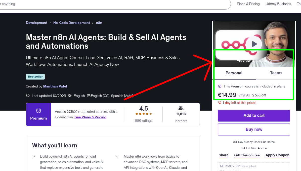 Master n8n AI Agents: Build & Sell AI Agents and Automations