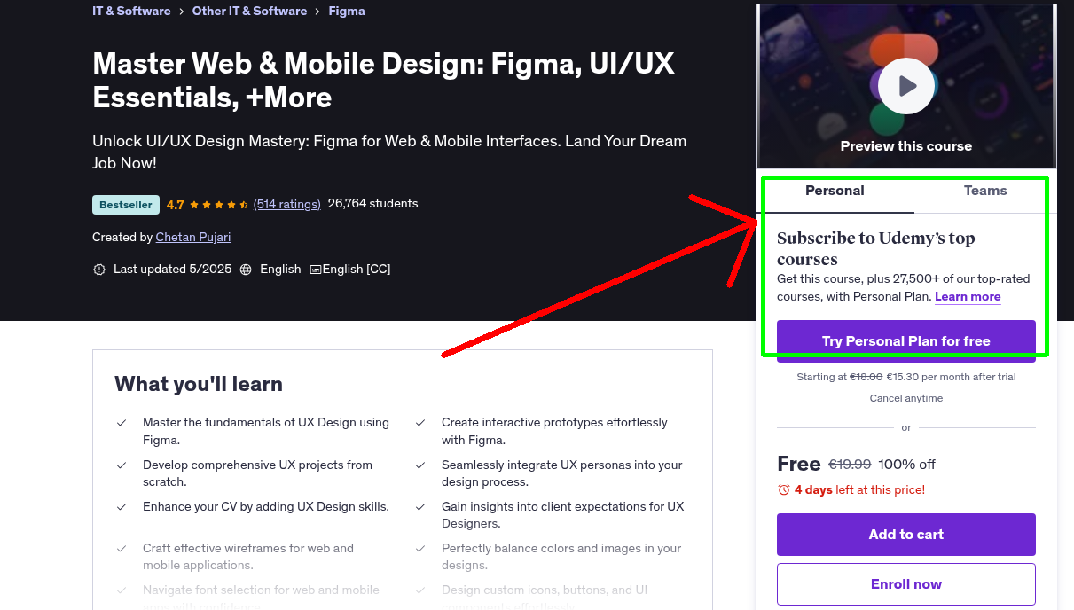 Master Web & Mobile Design: Figma, UI/UX Essentials, +More