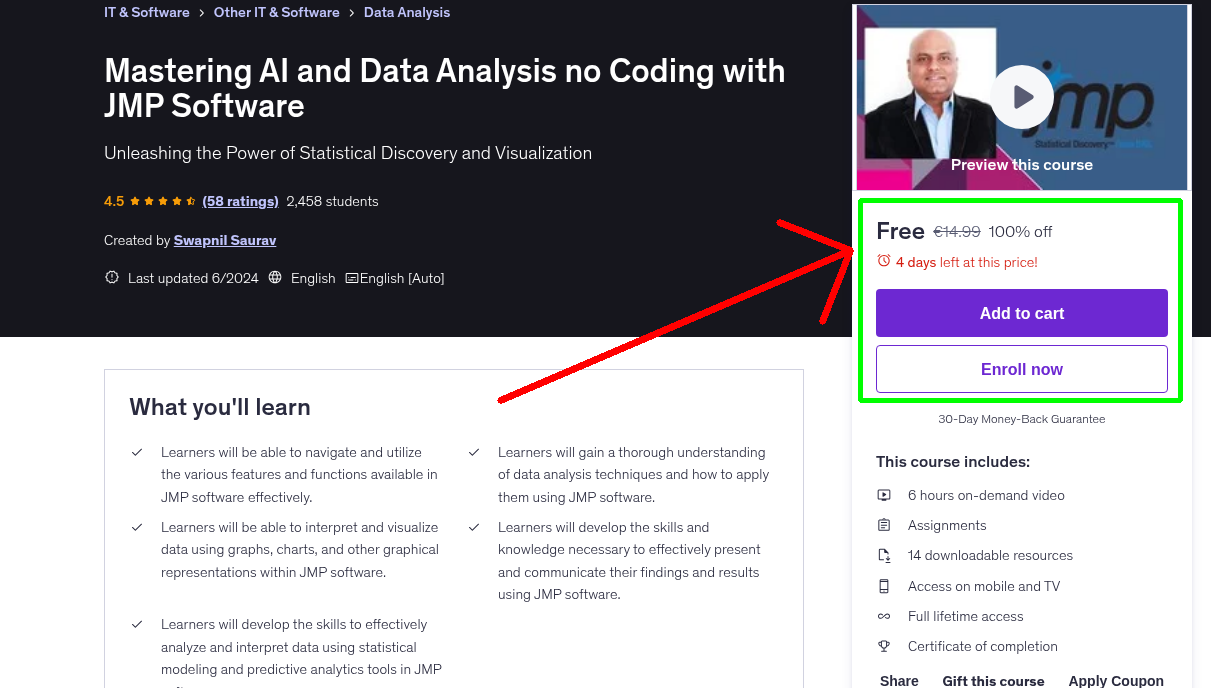 Mastering AI and Data Analysis no Coding with JMP Software