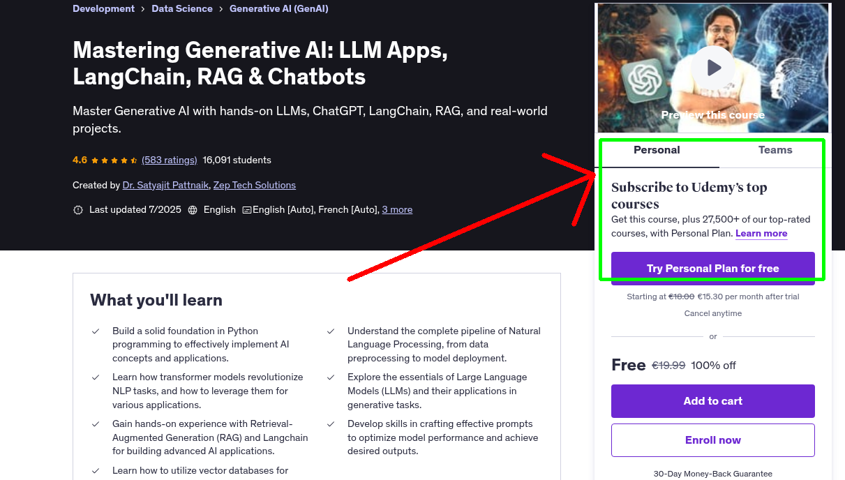 Mastering Generative AI: LLM Apps, LangChain, RAG & Chatbots