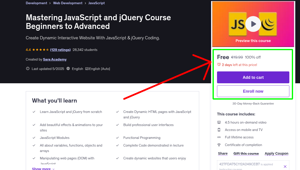 Mastering JavaScript and jQuery Course Beginners to Advanced