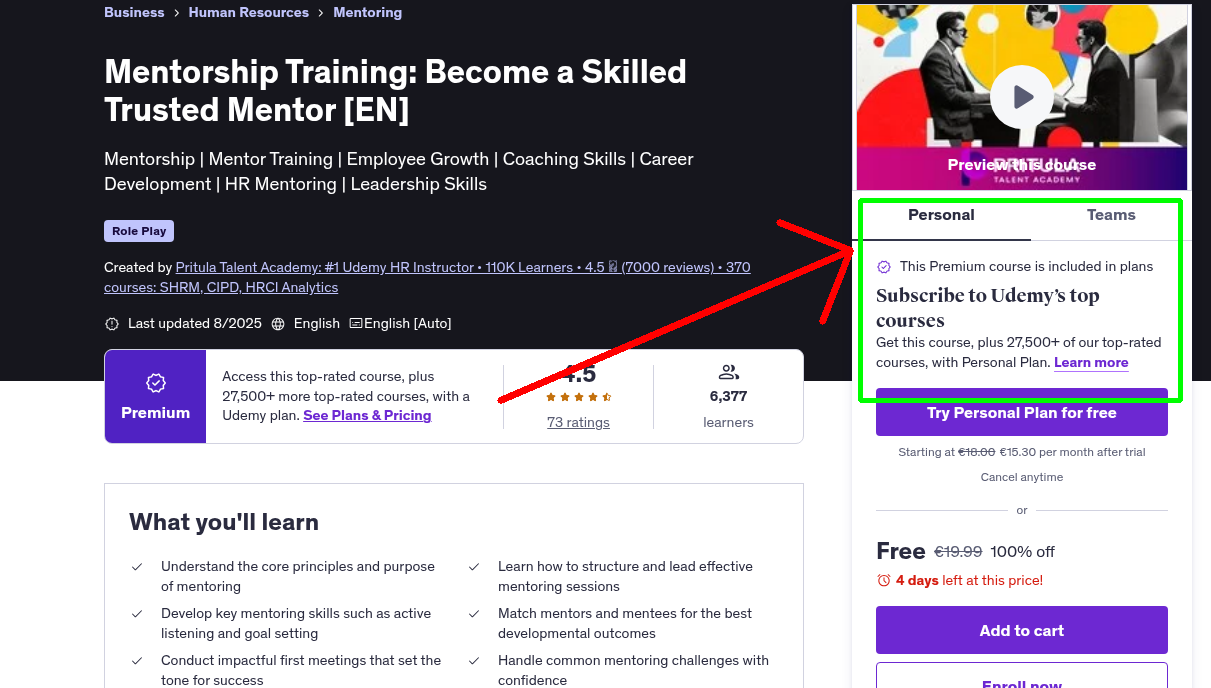 Mentorship Training: Become a Skilled Trusted Mentor [EN]