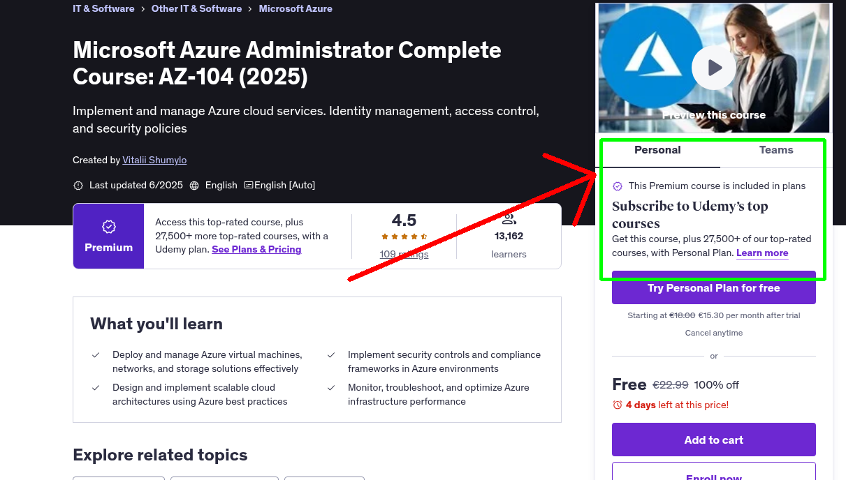 Microsoft Azure Administrator Complete Course: AZ-104 (2025)