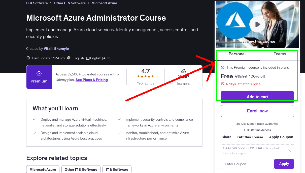 Microsoft Azure Administrator Course