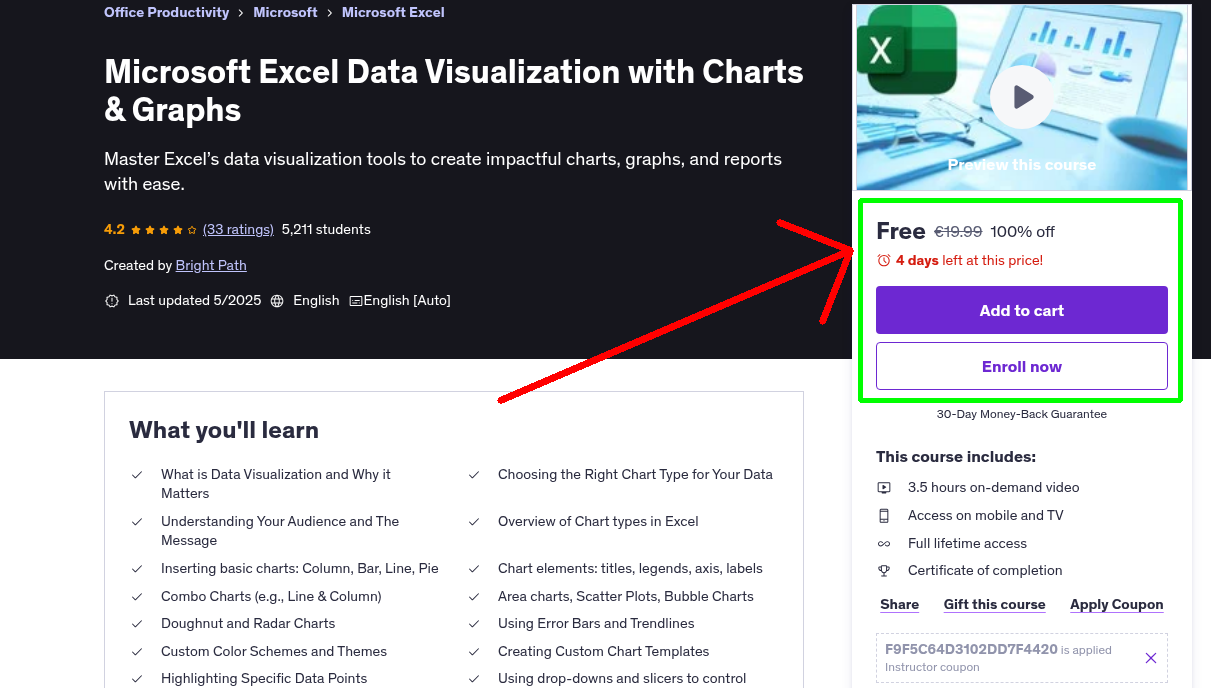 Microsoft Excel Data Visualization with Charts & Graphs