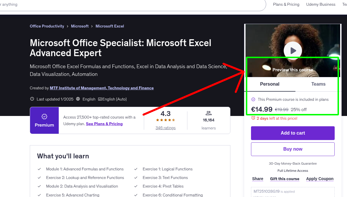 Microsoft Office Specialist: Microsoft Excel Advanced Expert