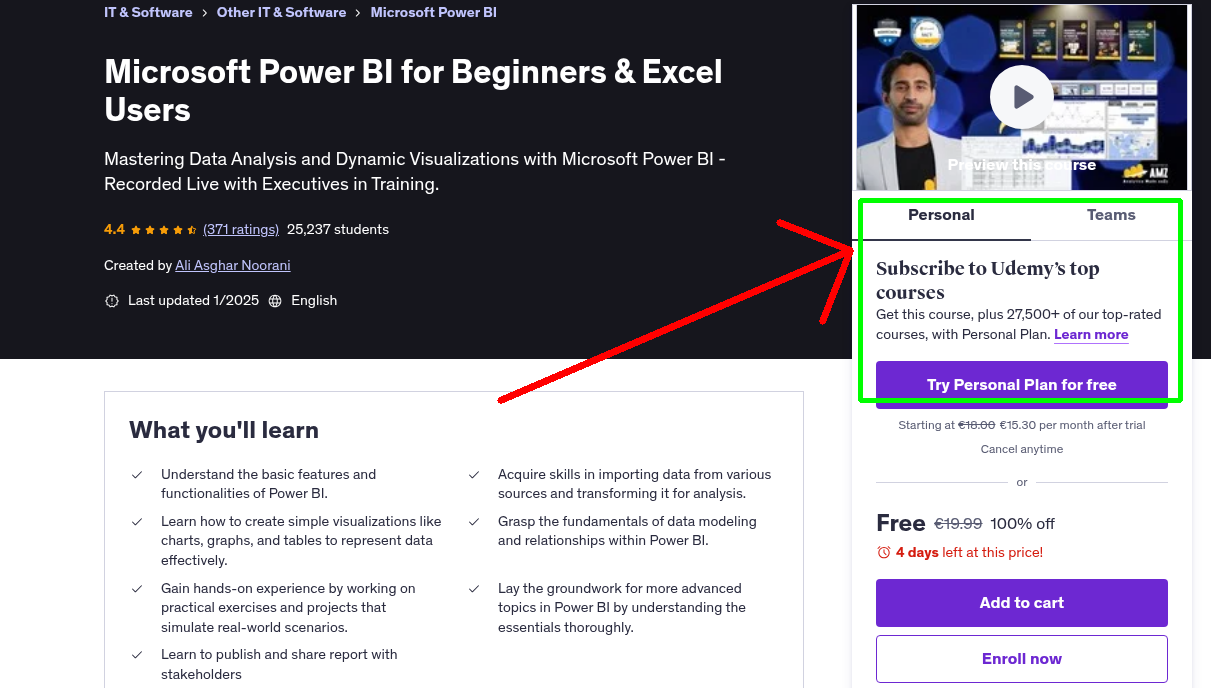Microsoft Power BI for Beginners & Excel Users