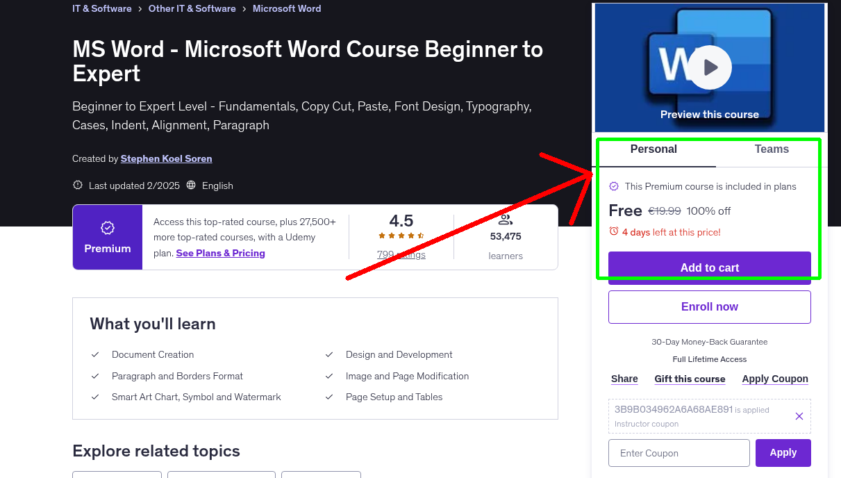 MS Word - Microsoft Word Course Beginner to Expert