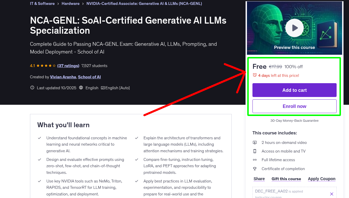 NCA-GENL: SoAI-Certified Generative AI LLMs Specialization
