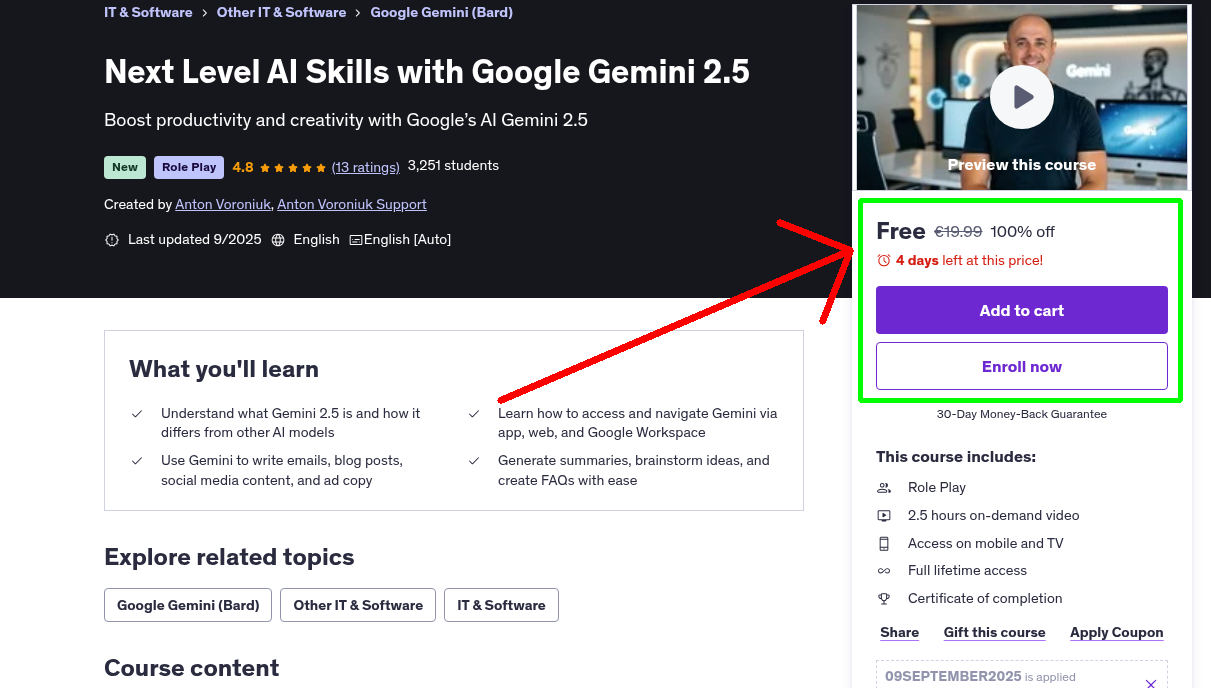 Next Level AI Skills with Google Gemini 2.5