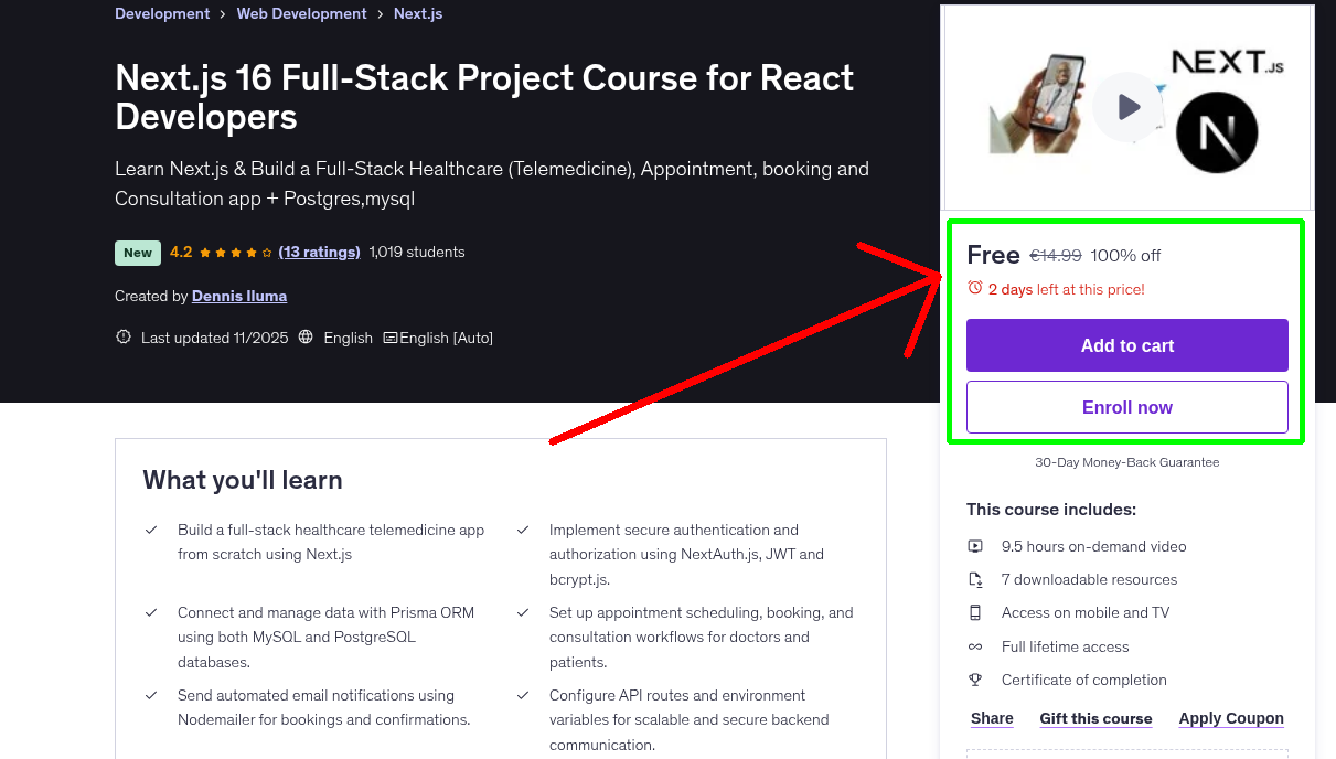 Next.js 16 Full-Stack Project Course for React Developers