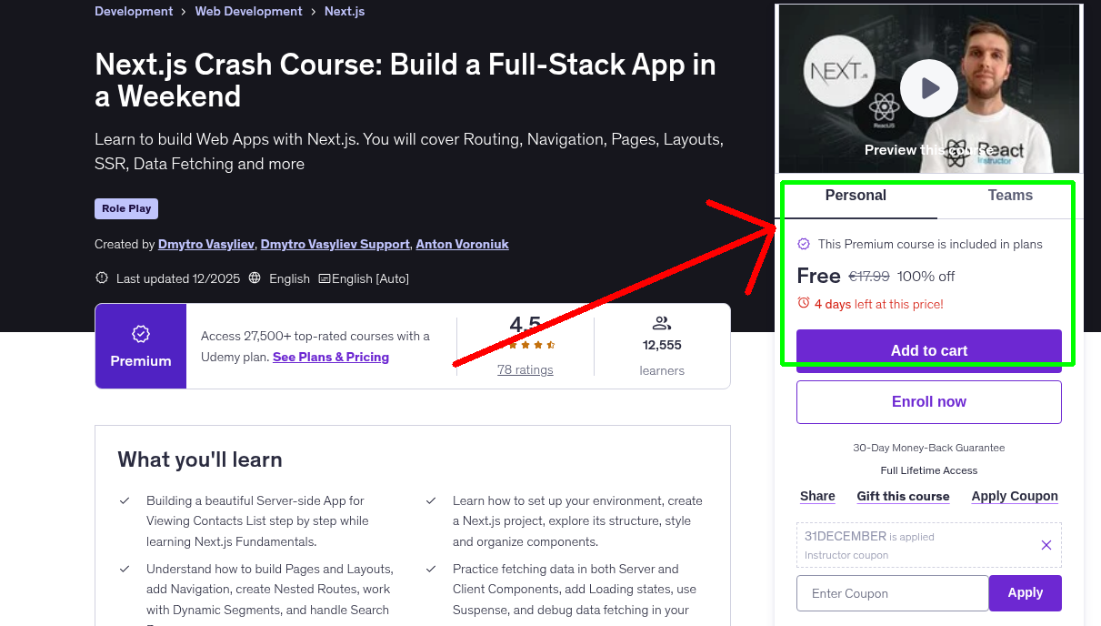 Next.js Crash Course: Build a Full-Stack App in a Weekend