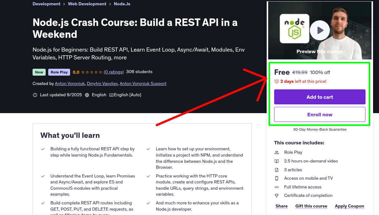 Node.js Crash Course: Build a REST API in a Weekend